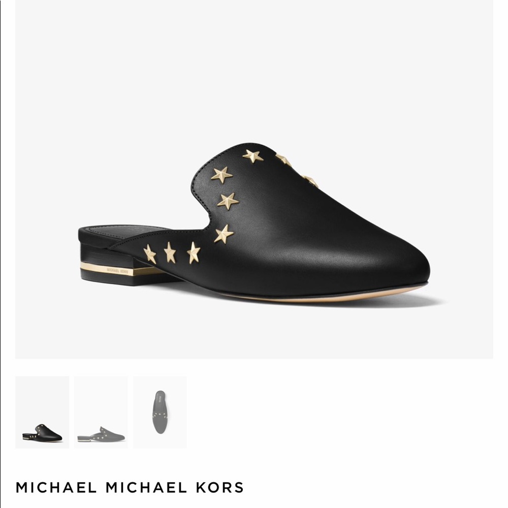 Michael Kors Star Studded Black Mule Loafer